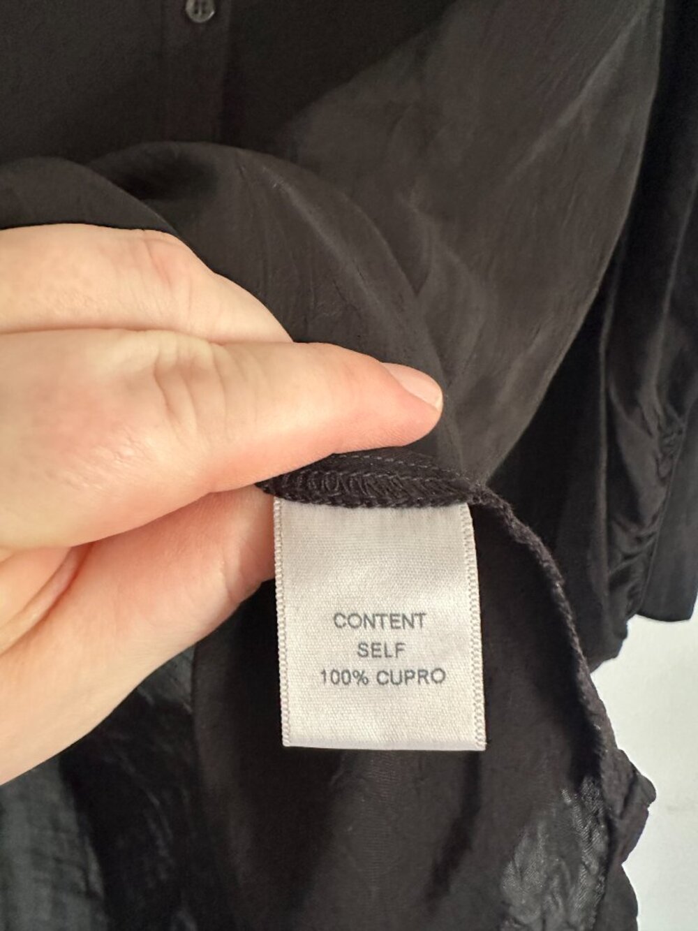 Maven West Black Cupro Blouse XS Sheer Button Front Lightweight Minimalist Shirt - Picture 5 of 8